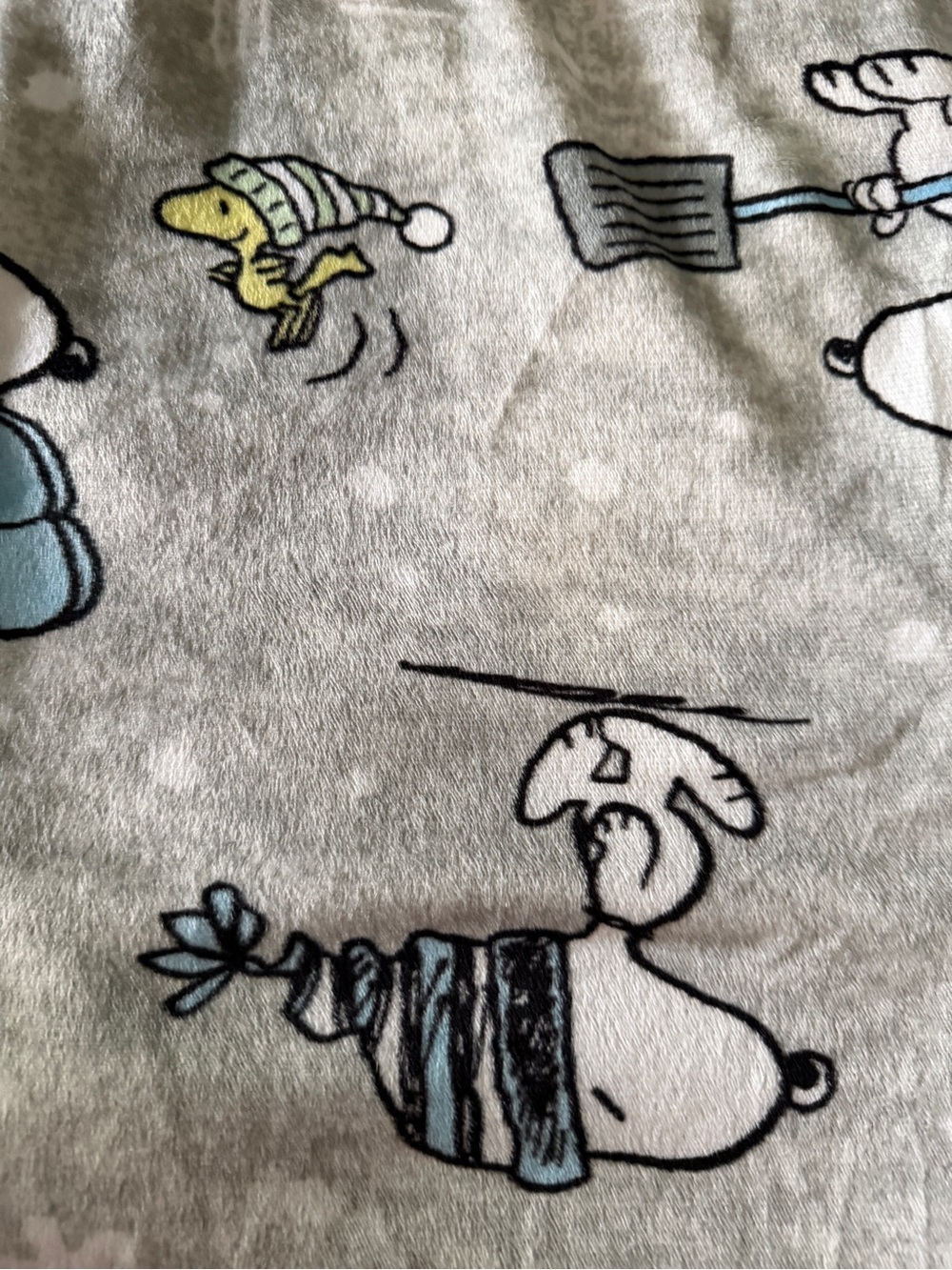 Adult Snoopy & Woodstock Pajama sleep Pants - Light Gray and Blue